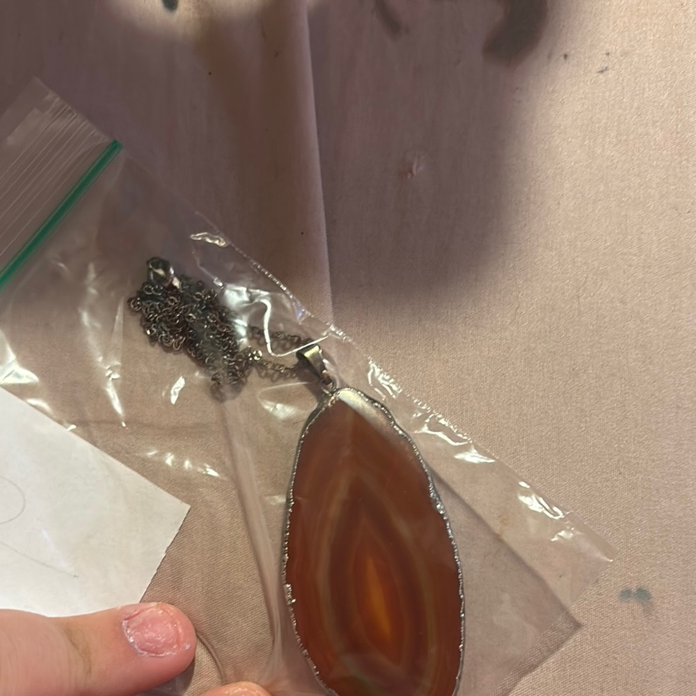 Brown Agate Pendant Necklace